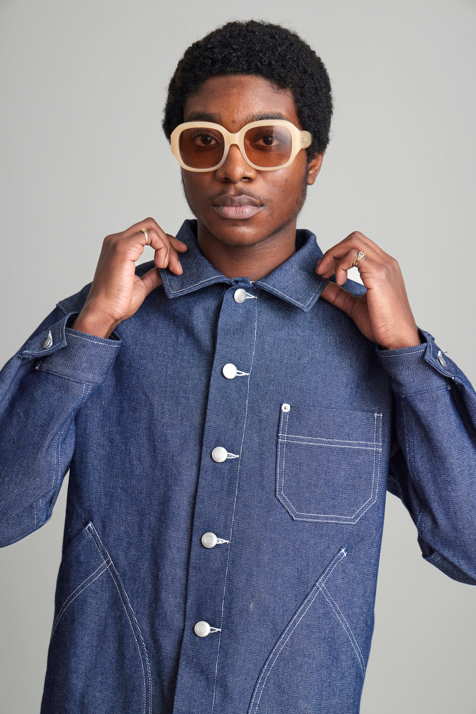 Denim Continental Jacket Blue