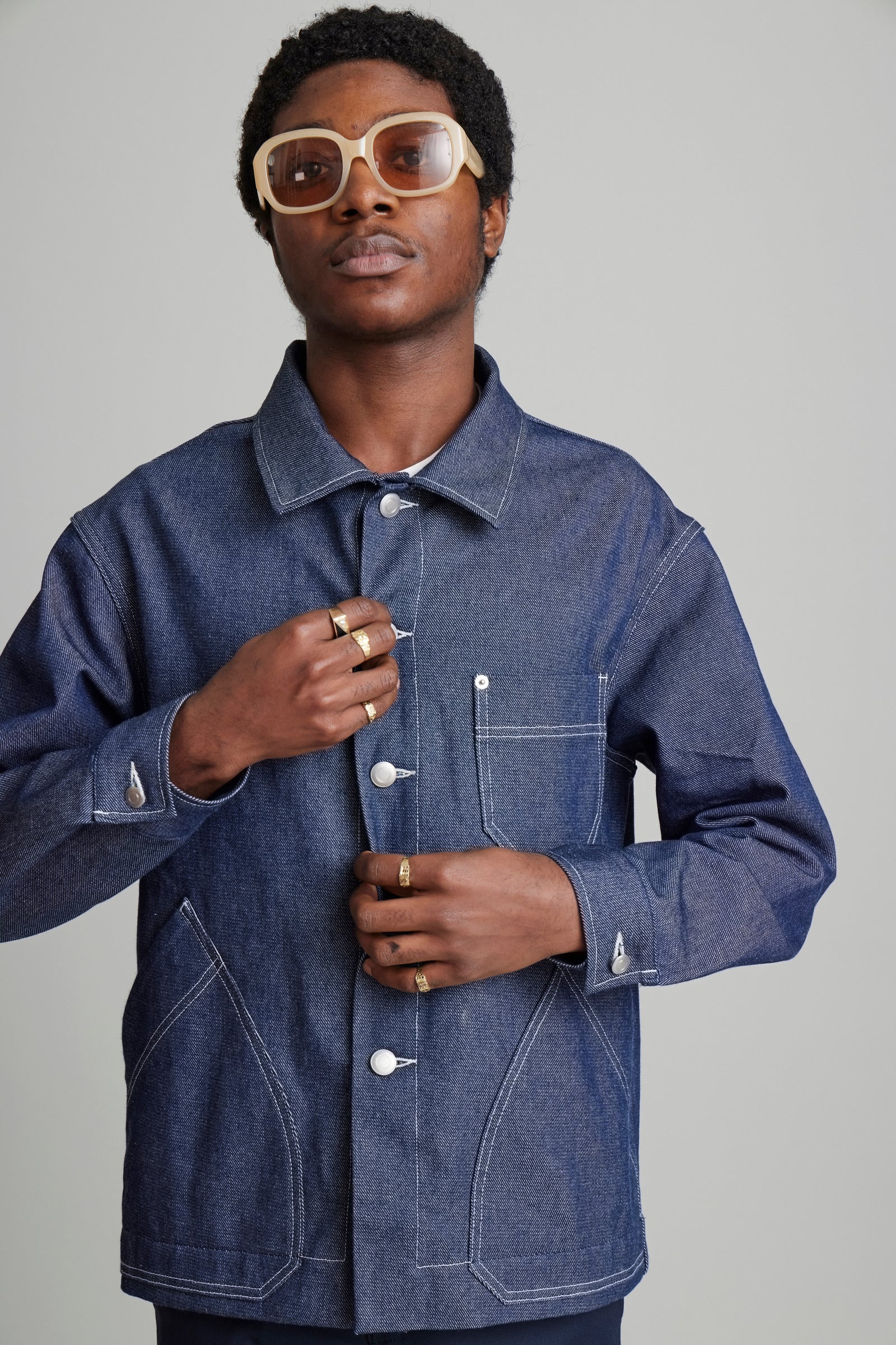 Denim Continental Jacket Blue