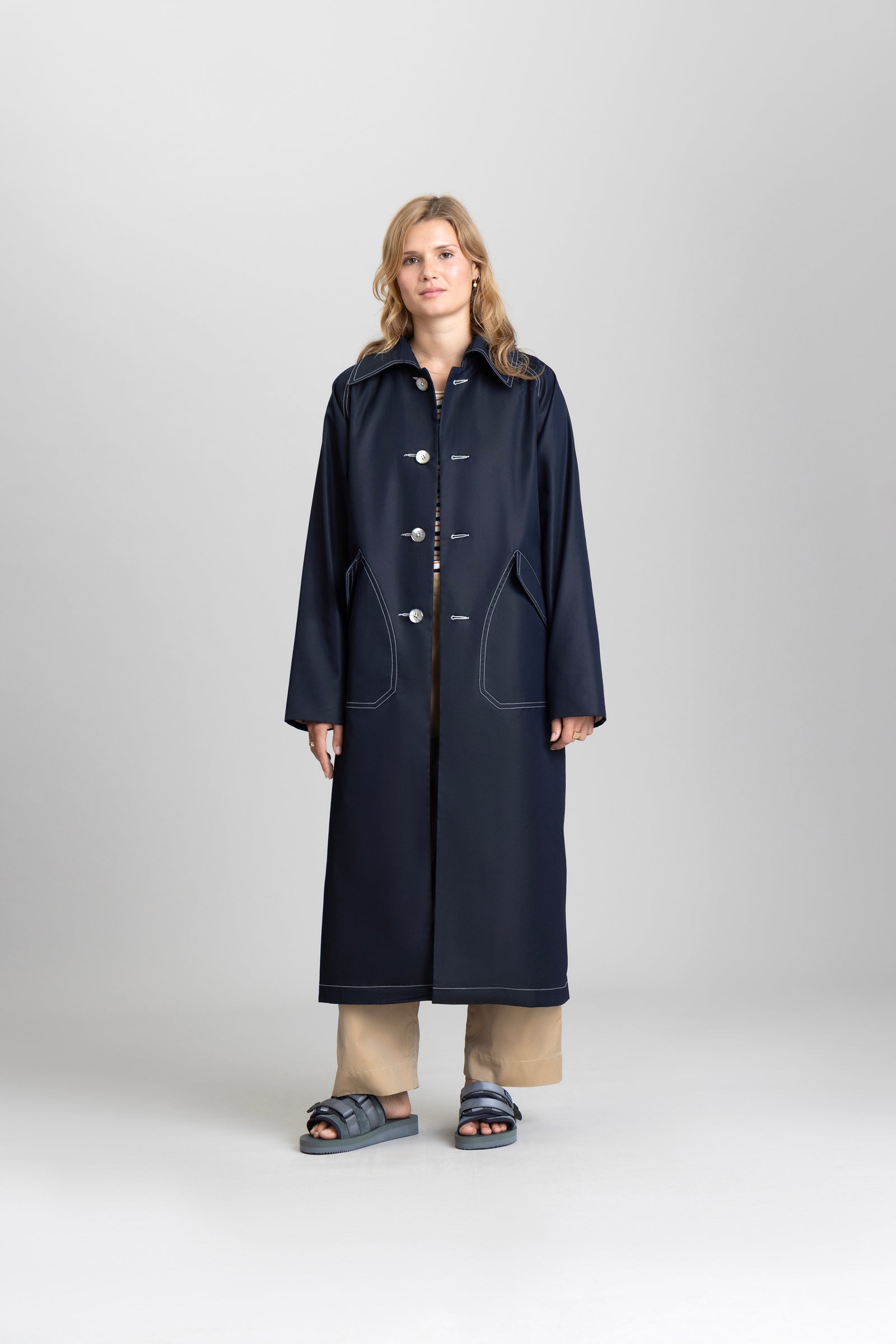 A.B. Uniform - Trench Coat : Navy A.B. Uniform - Trench Coat : Navy