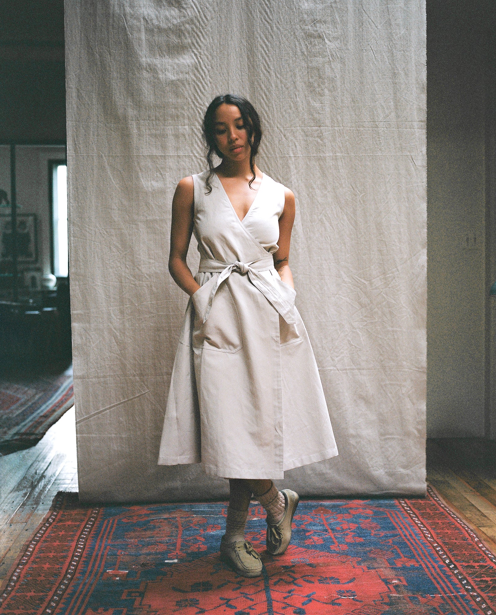 Wrap Dress : Stone